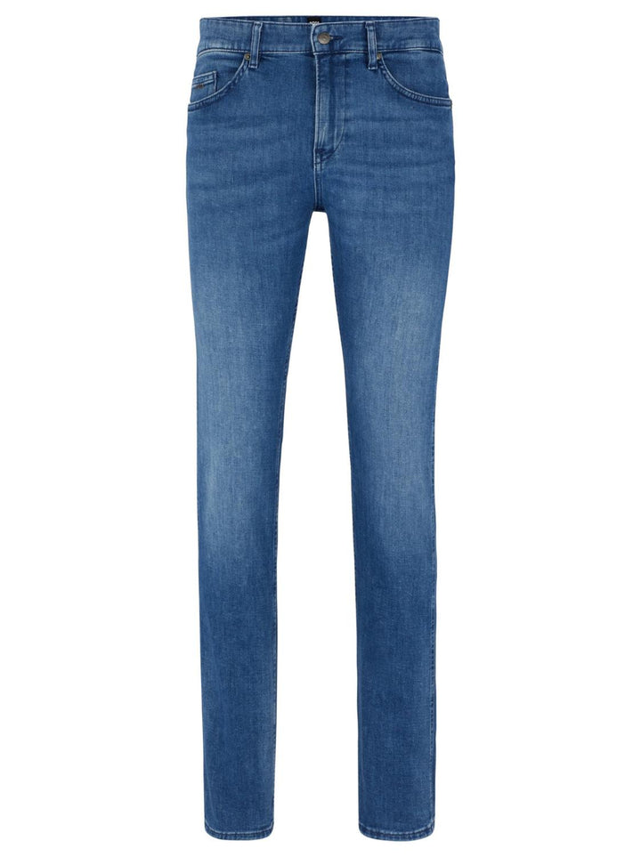 BOSS DELAWARE3 slim fit-92% katoen, 6% elastomultiester, 6% elasthaan-HEREN BROEKEN-Blauw