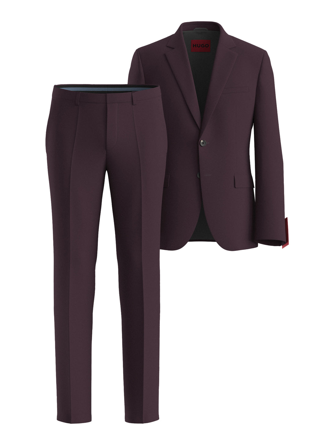BOSS Extra Slim Fit Pak – Rood-51% wol, 44% polyester, 5% elastaan -HEREN PAKKEN & COLBERTS-Rood