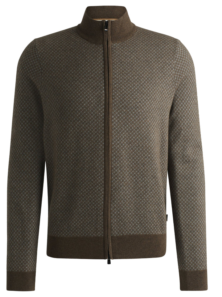 BOSS gebreid vest van scheerwol en katoen-Materiaalinformatie: 77% Scheerwol, 23% Katoen, Boord: 100% Scheerwol-HEREN TRU