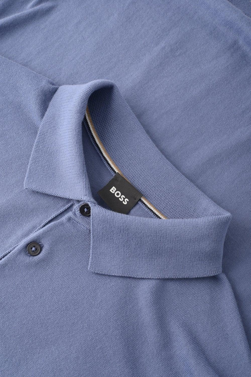 BOSS Gemello-P trui polokraag-100% katoen-HEREN TRUIEN & VESTEN-Blauw