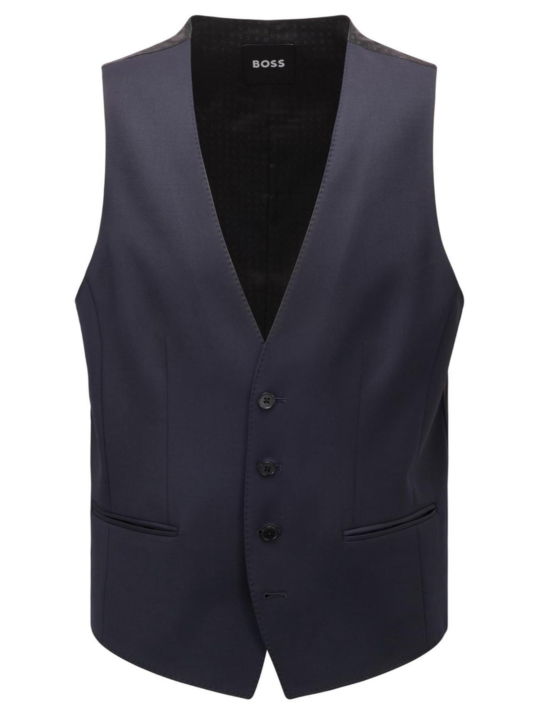 BOSS gilet H-HUGE-VEST-B1-100% wol-HEREN PAKKEN & COLBERTS-Blauw