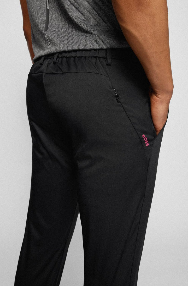BOSS golf broek T_SPECTRE-100% polyester-HEREN BROEKEN-Zwart