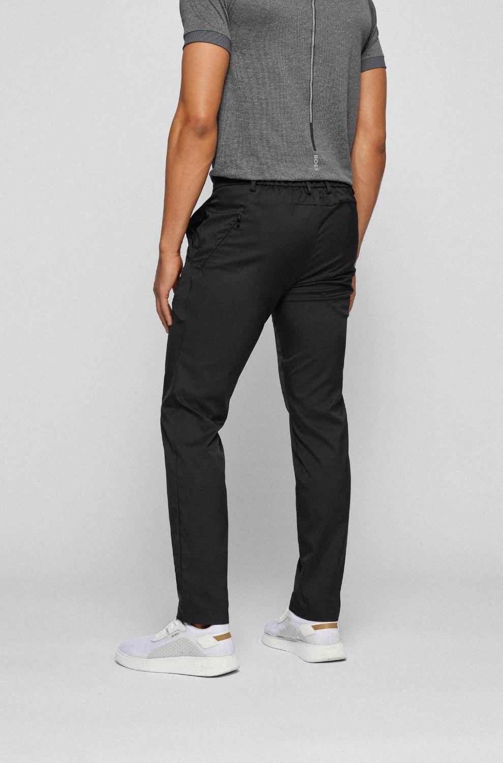BOSS golf broek T_SPECTRE-100% polyester-HEREN BROEKEN-Zwart