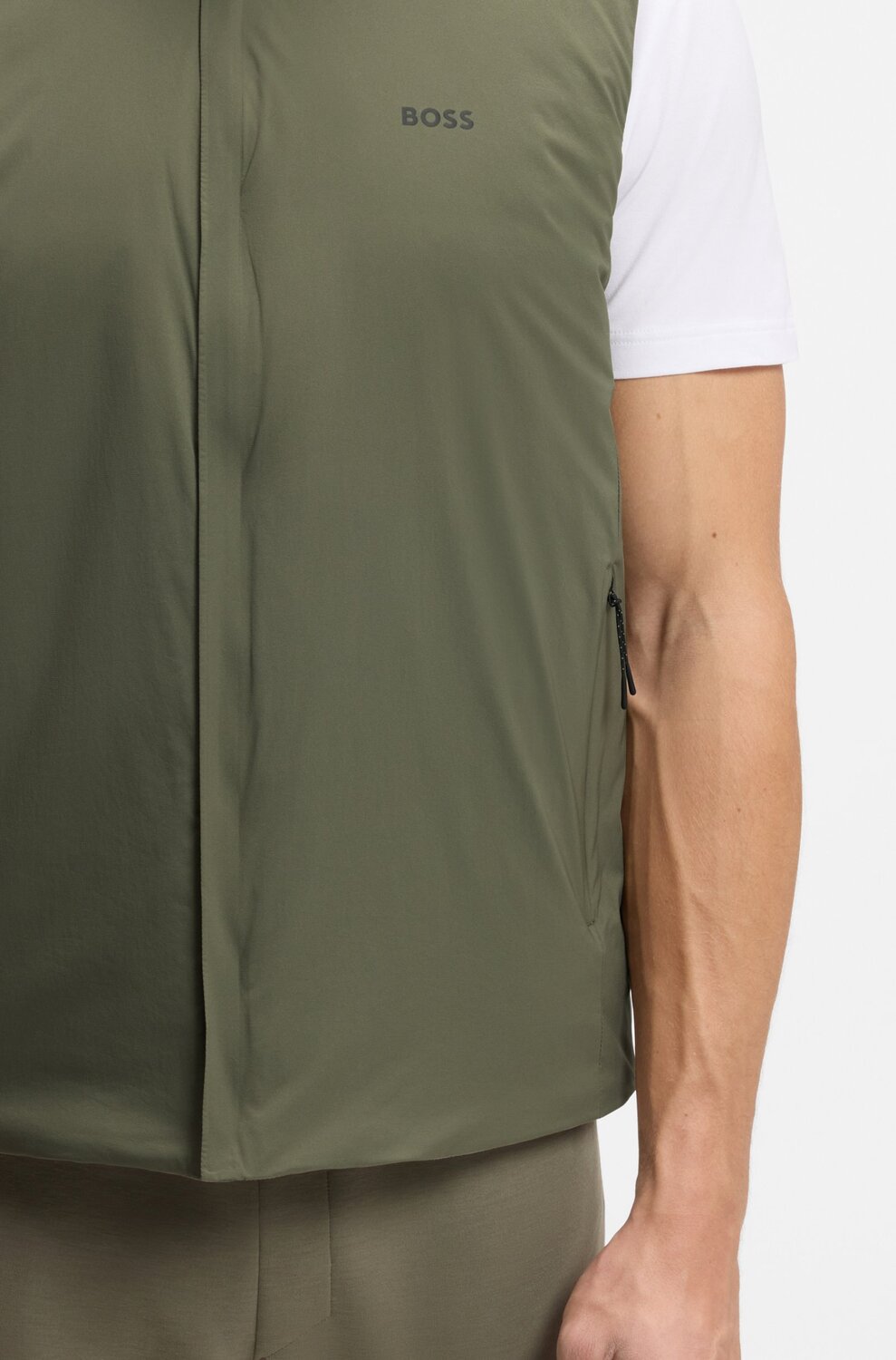 BOSS Green Bodywarmer OW Lite‑X – Groen-100% polyamide-HEREN JASSEN & JACKS-Groen