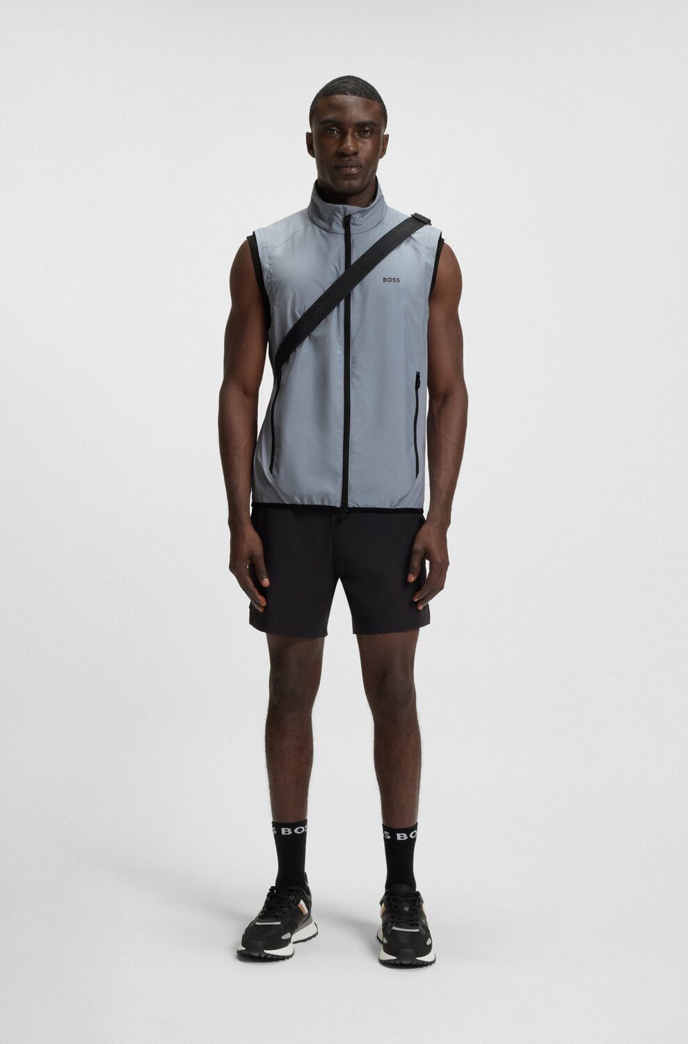 BOSS Green Bodywarmer V_Putt – Grijs-100% polyester-HEREN JASSEN & JACKS-Grijs