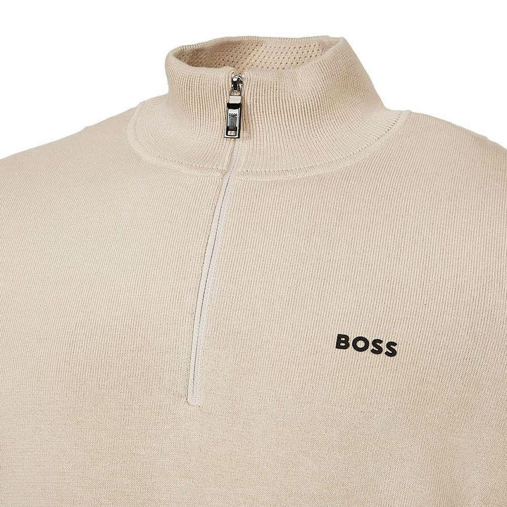 BOSS Green Ever-X_QZ tui met rits-89% katoen, 10% polyester, 1% elasthaan-HEREN TRUIEN & VESTEN-Beige