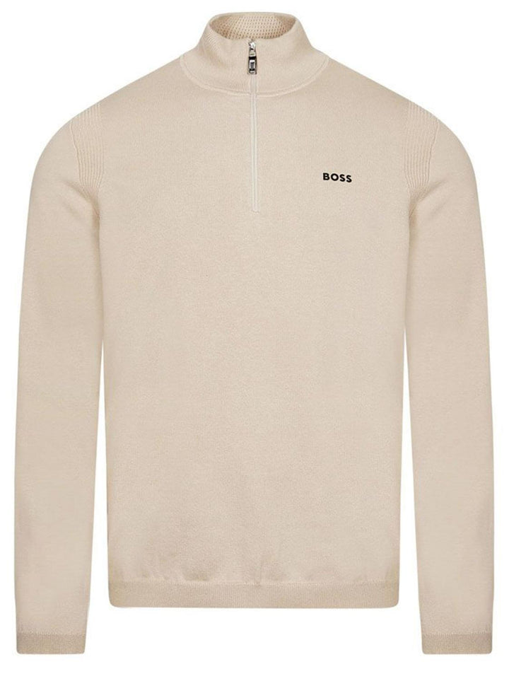 BOSS Green Ever-X_QZ tui met rits-89% katoen, 10% polyester, 1% elasthaan-HEREN TRUIEN & VESTEN-Beige