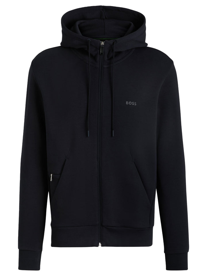 BOSS Green full zip hoodie-100% katoen-HEREN TRUIEN & VESTEN-Blauw