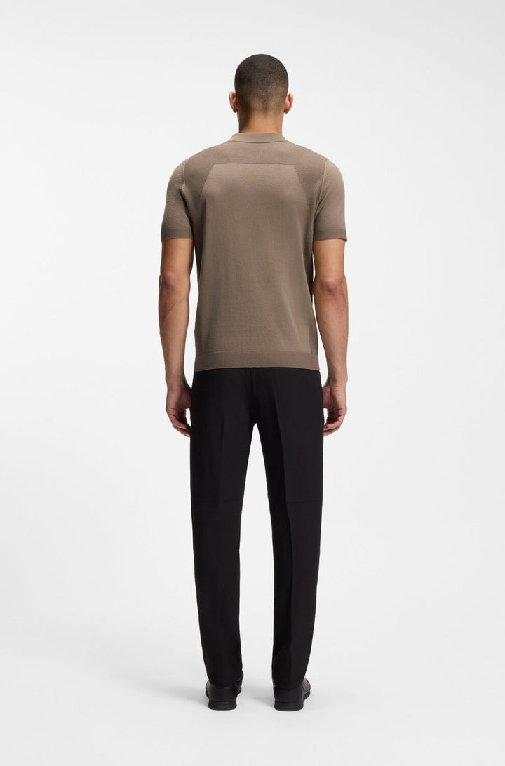 BOSS Green KN_Momentum-Lite PS Gebreide Polo-60% katoen, 40% polyester-HEREN POLO'S & T-SHIRTS-Groen