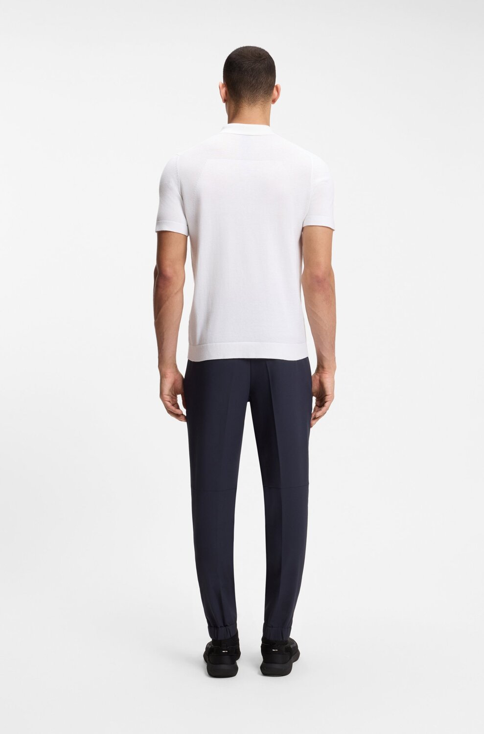 BOSS Green KN_Momentum-Lite PS Gebreide Polo-60% katoen, 40% polyester-HEREN POLO'S & T-SHIRTS-Wit