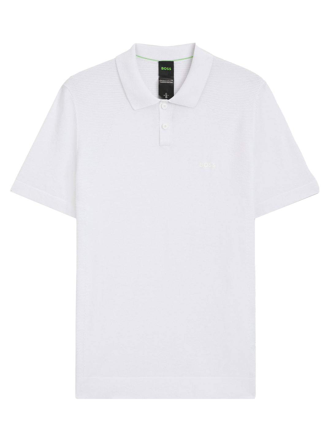 BOSS Green KN_Momentum-Lite PS Gebreide Polo-60% katoen, 40% polyester-HEREN POLO'S & T-SHIRTS-Wit