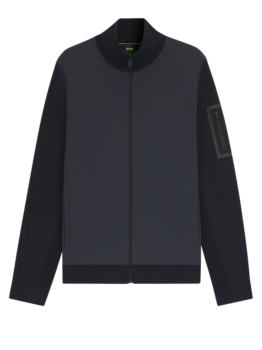 BOSS Green Overshirt – Blauw-48% polyester, 39% wol, 11% polyamide, 2% elasthaan-HEREN SHIRTS-Blauw