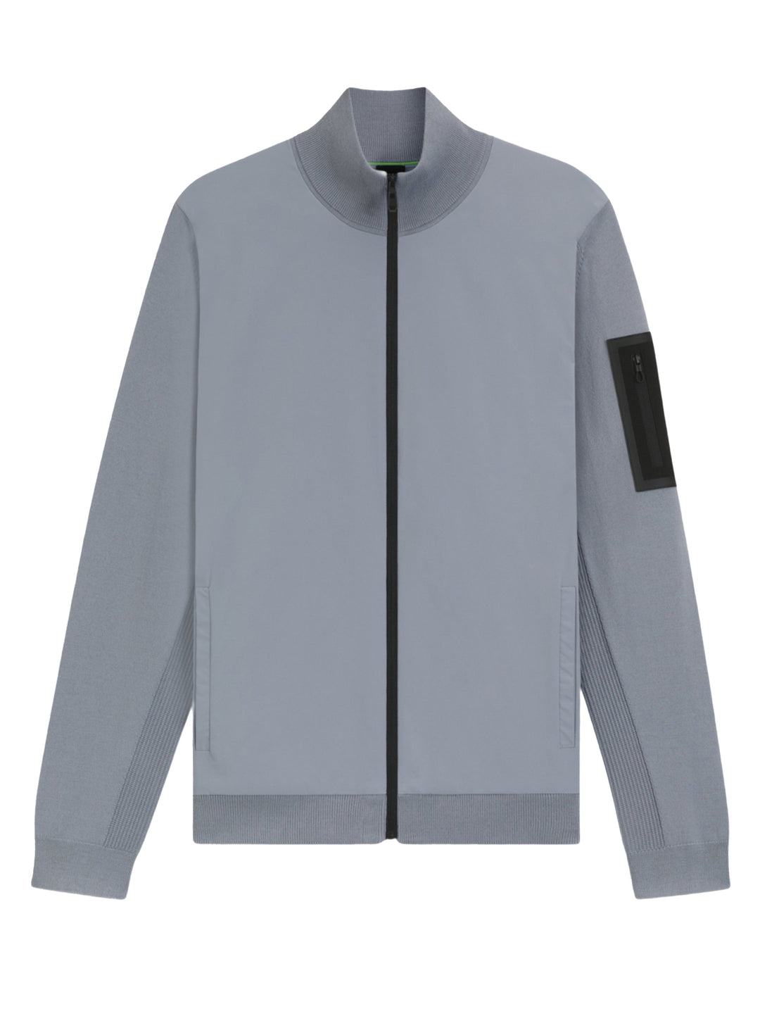 BOSS Green Overshirt – Grijs-48% polyester, 39% wol, 11% polyamide, 2% elasthaan-HEREN SHIRTS-Grijs