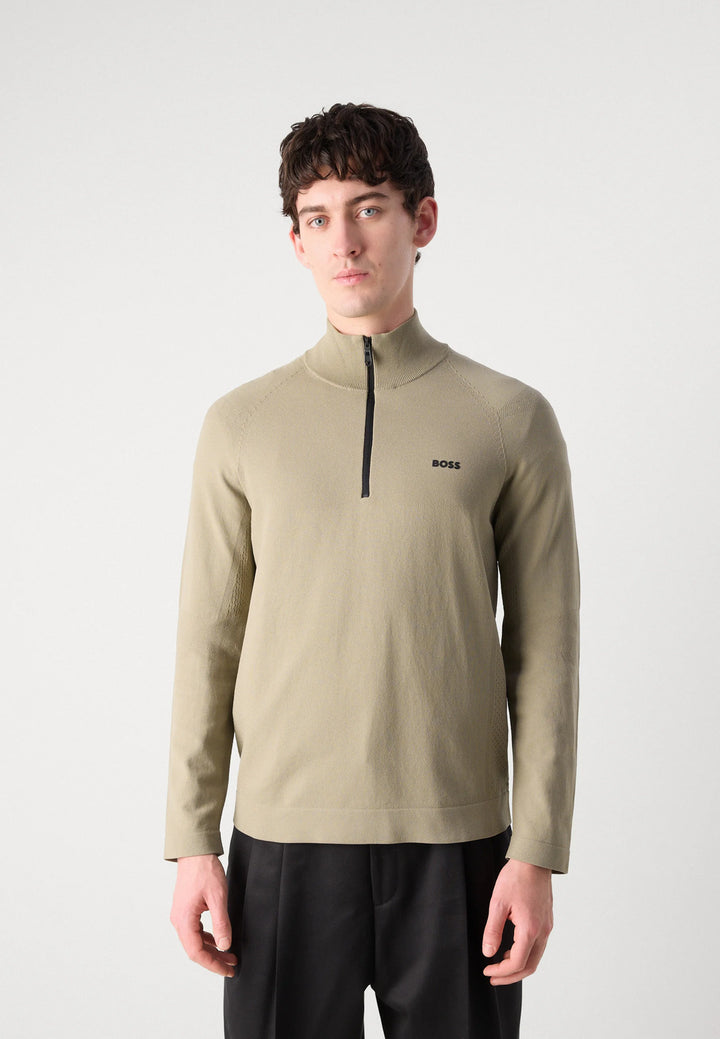 BOSS Green quarter zip trui-Materiaal buitenlaag: 100% polyamide<br />Materiaalverwerking: Breiwerk-HEREN TRUIEN & VESTEN