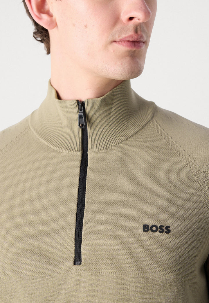 BOSS Green quarter zip trui-Materiaal buitenlaag: 100% polyamide<br />Materiaalverwerking: Breiwerk-HEREN TRUIEN & VESTEN