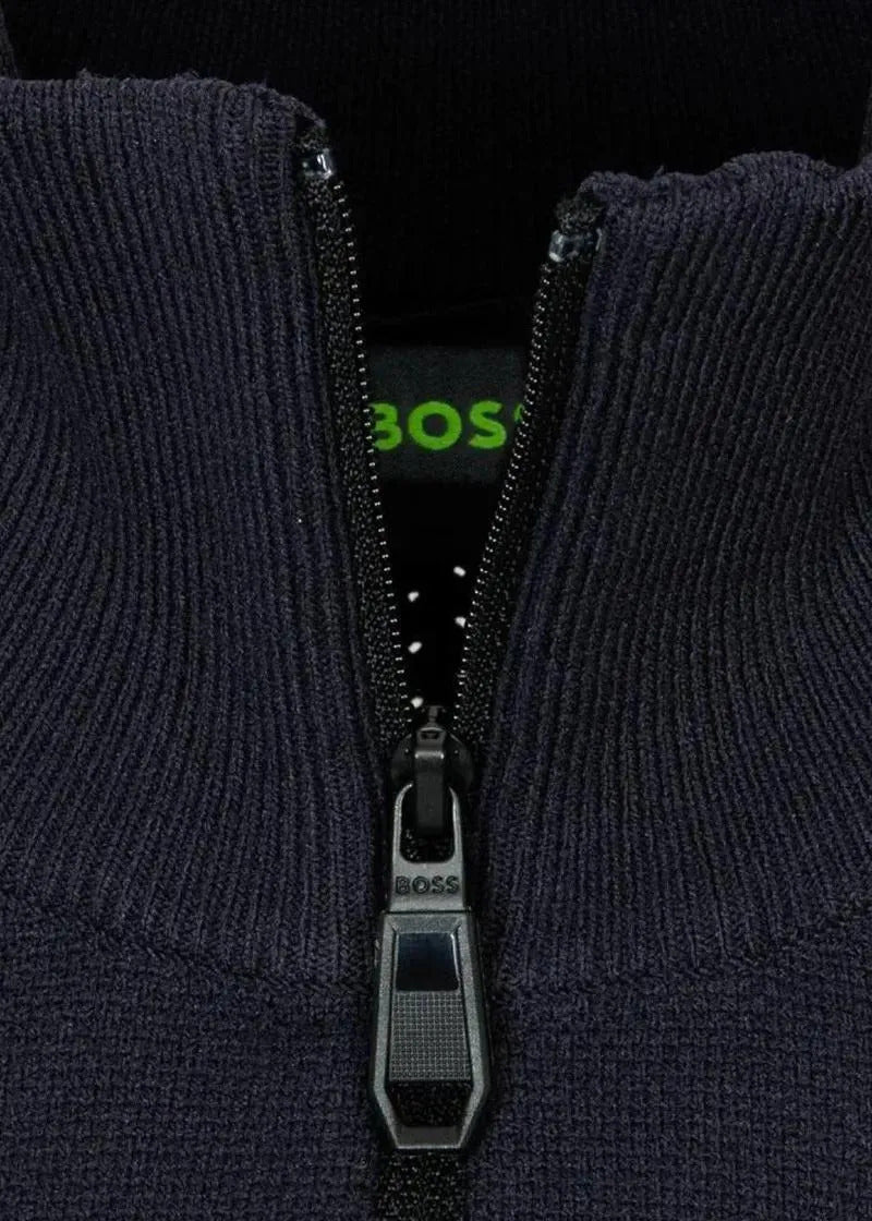 BOSS Green quarter zip trui-Materiaal buitenlaag: 100% polyamide<br />Materiaalverwerking: Breiwerk-HEREN TRUIEN & VESTEN