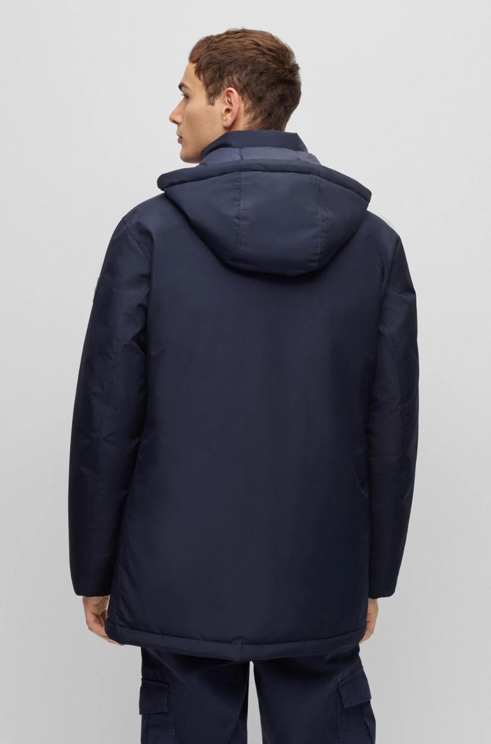 BOSS Green relaxed fit parka-100% polyester-HEREN JASSEN & JACKS-Blauw