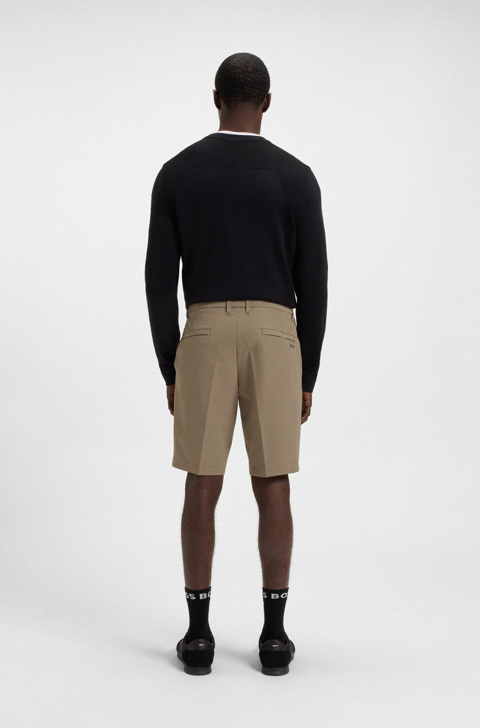 BOSS Green S_Commuter shorts – Groen-95% polyester, 5% elastaan-HEREN BROEKEN-Groen