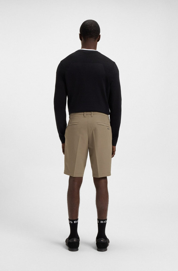 BOSS Green S_Commuter shorts – Groen-95% polyester, 5% elastaan-HEREN BROEKEN-Groen