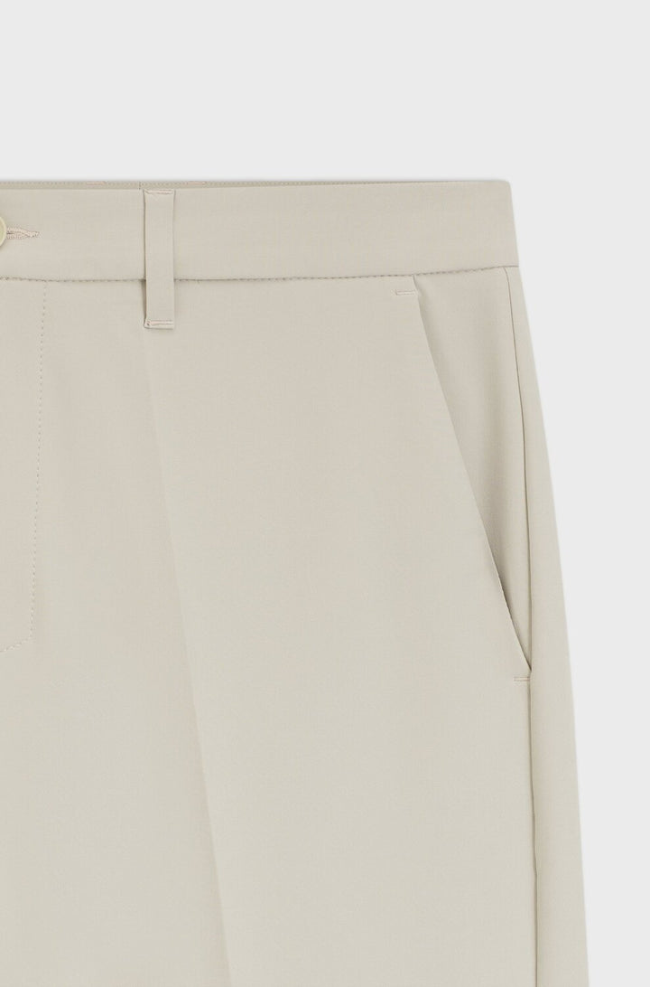 BOSS Green S_Commuter Slim Fit Shorts-95% polyester, 5% elastaan-HEREN BROEKEN-Beige