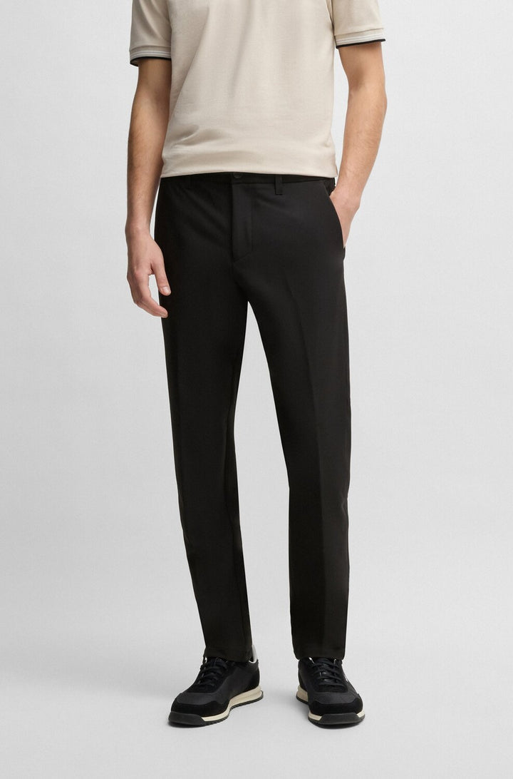 BOSS Green slim fit broek-95% polyester, 5% elasthaan-HEREN BROEKEN-Zwart