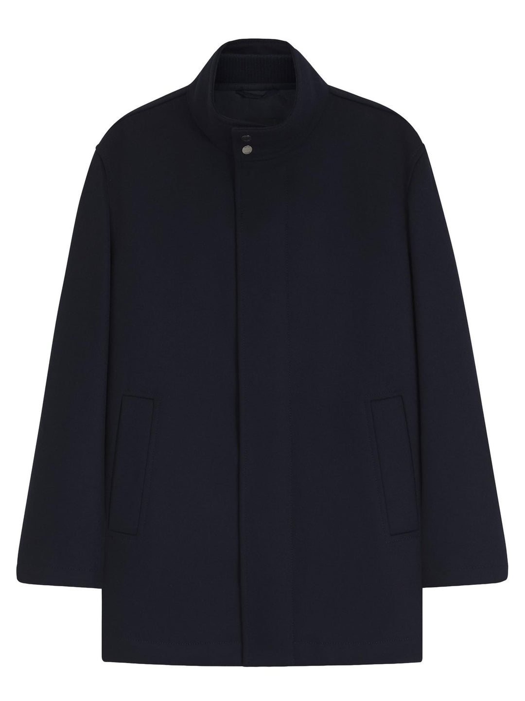 BOSS H-Coxtan-Bib Wollen Mantel – Blauw-90% wol, 10% kasjmier<br />Voering: 100% polyester-HEREN JASSEN & JACKS-Blauw