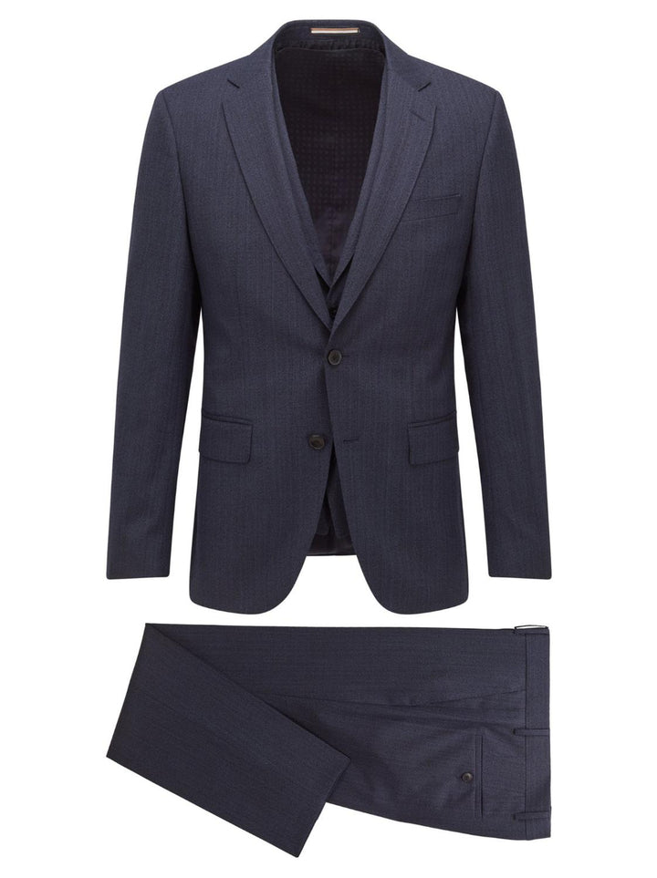 BOSS H-HUGE-3PCS-97% wol, 3% elasthaan-HEREN PAKKEN & COLBERTS-Blauw