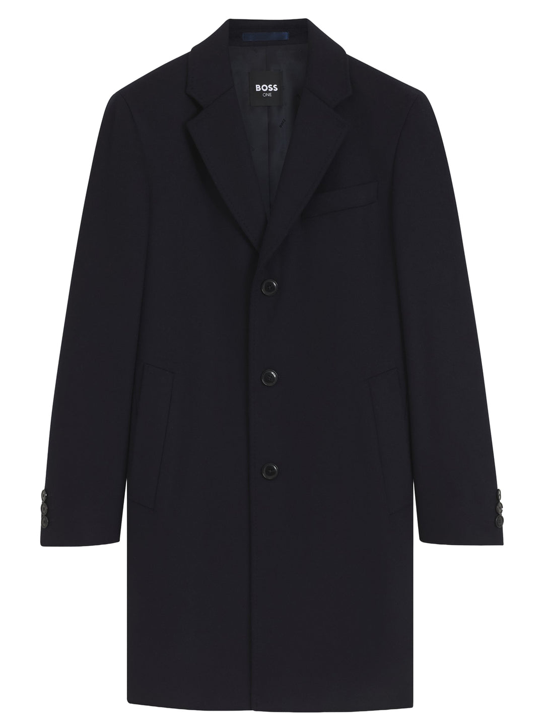 BOSS H-Hyde Mantel – Blauw-90% wol, 10% kasjmier-HEREN JASSEN & JACKS-Blauw
