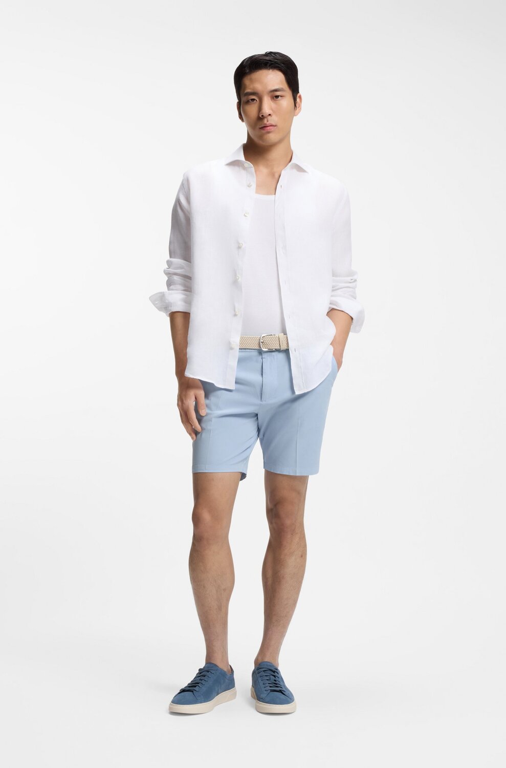 BOSS H-Kane1 Shorts – Blauw-93% katoen, 7% elastaan-HEREN BROEKEN-Blauw