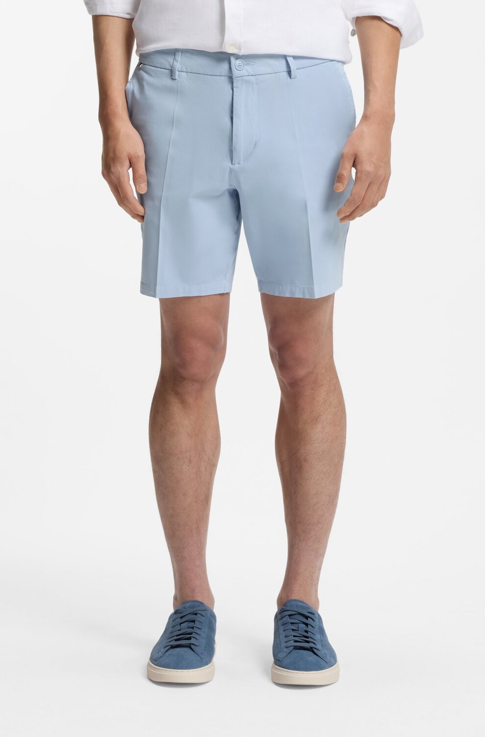BOSS H-Kane1 Shorts – Blauw-93% katoen, 7% elastaan-HEREN BROEKEN-Blauw