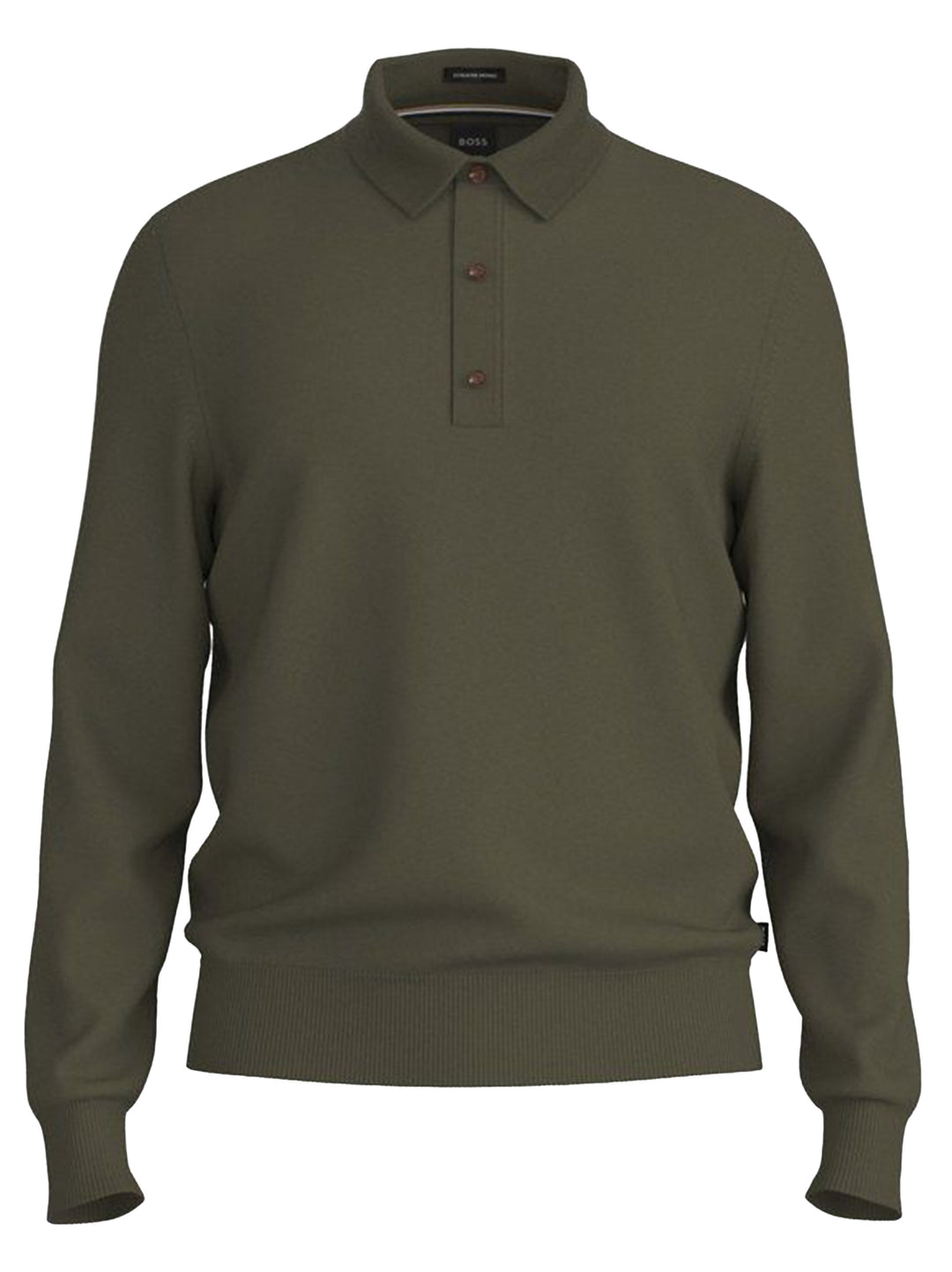 BOSS H-Lancione Merinowollen Polo Trui – Groen-100% wol-HEREN TRUIEN & VESTEN-Groen