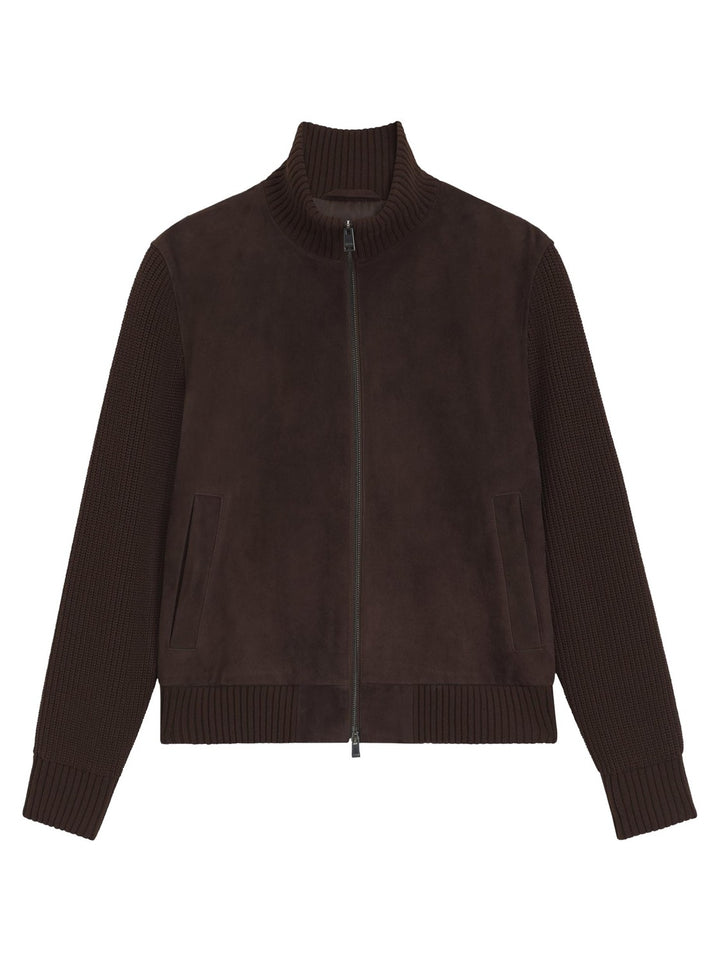 BOSS H-Meter Suède Jack – Bruin-100% leer<br />Mouwen: 80% katoen, 20% elastaan-HEREN JASSEN & JACKS-Bruin