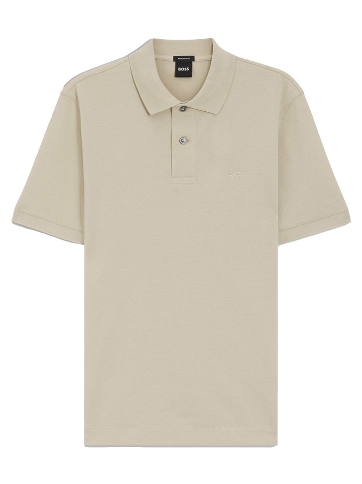 BOSS Katoenpiqué Pallas Polo – Beige-100% katoen-HEREN POLO'S & T-SHIRTS-Beige