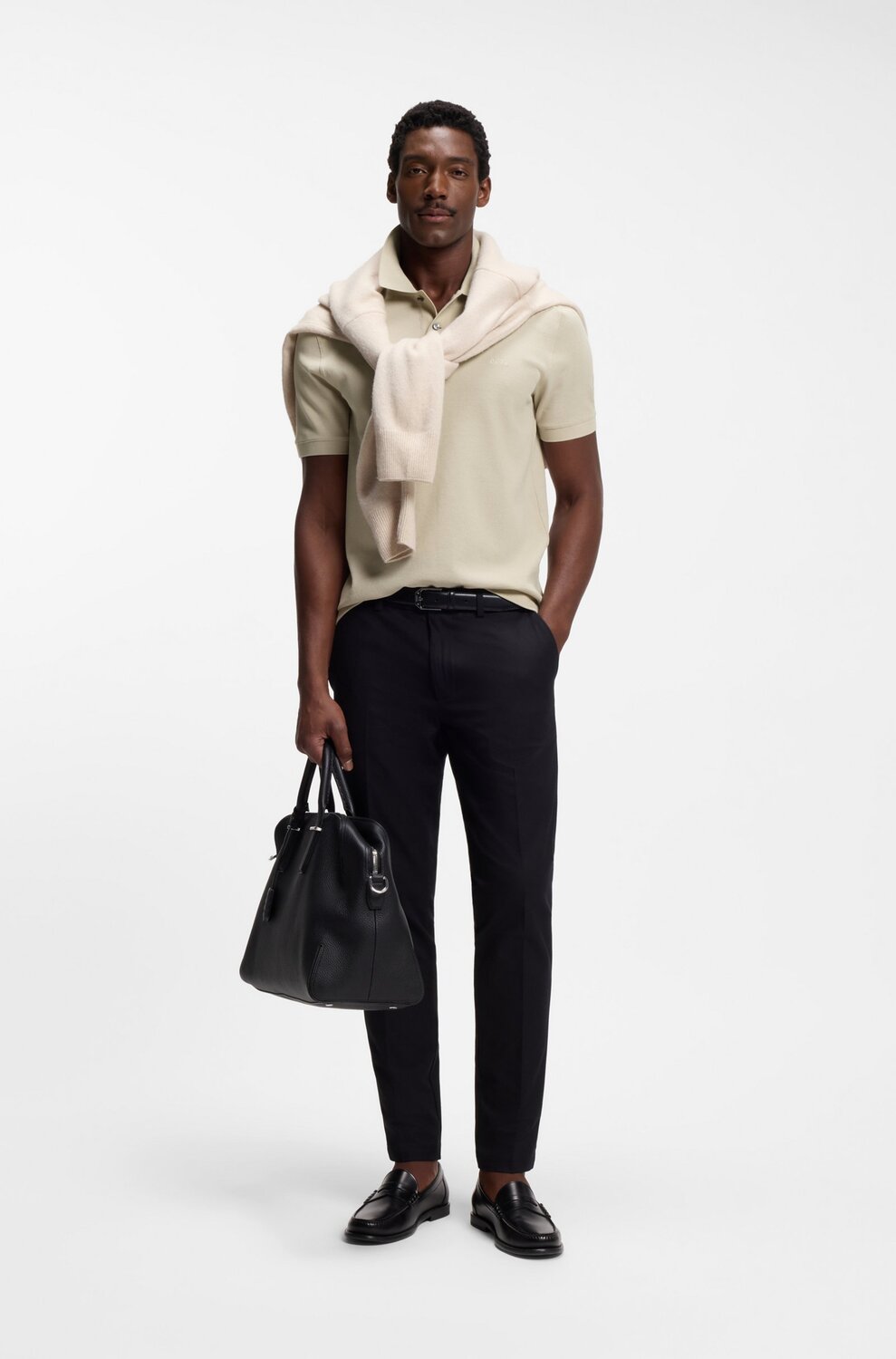 BOSS Katoenpiqué Pallas Polo – Beige-100% katoen-HEREN POLO'S & T-SHIRTS-Beige