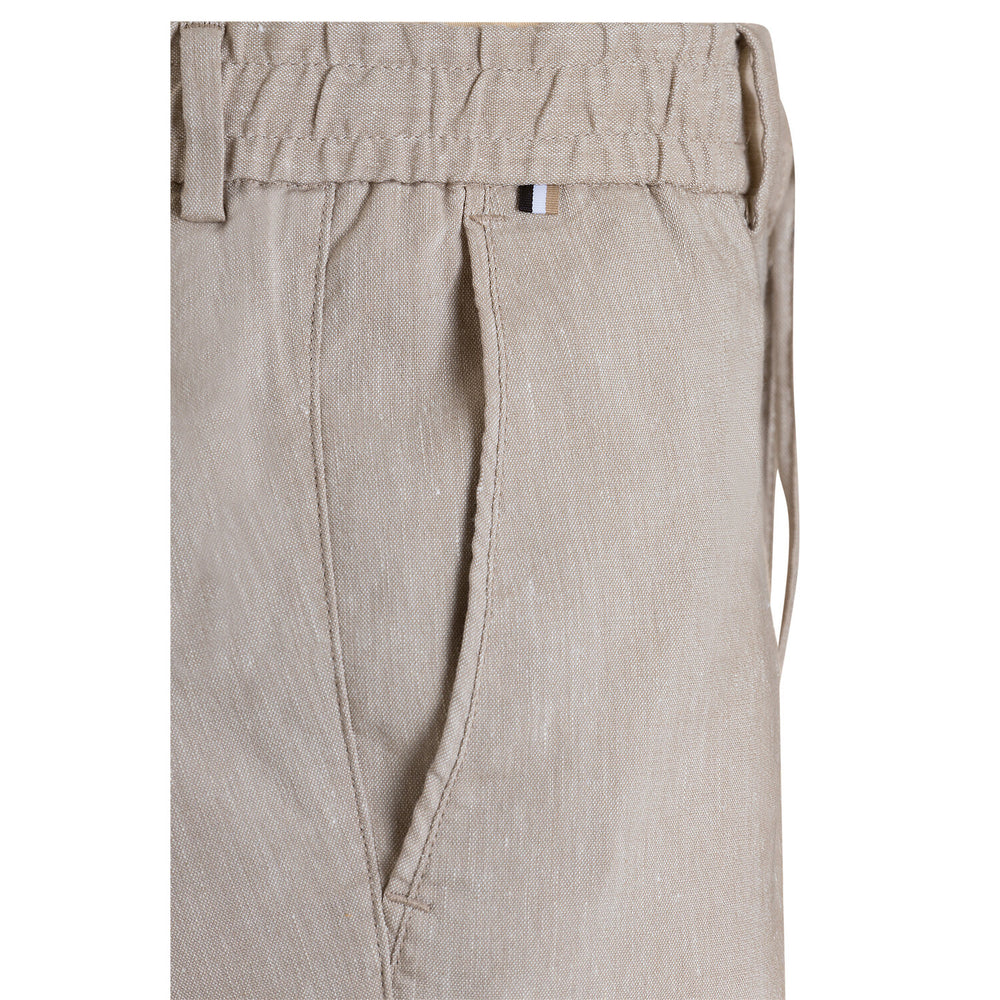 BOSS Linnenmix H-Kane1-RDS Pantalon – Beige-51% linnen, 30% polyester, 16% viscose, 3% elastaan-HEREN BROEKEN-Beige