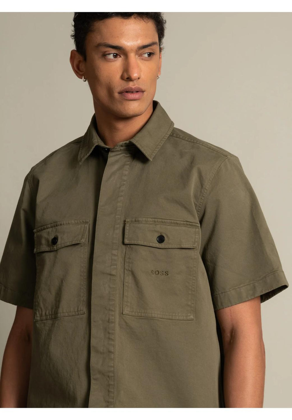 BOSS Lockino overshirt-97% katoen, 3% elasthaan-HEREN SHIRTS-Groen