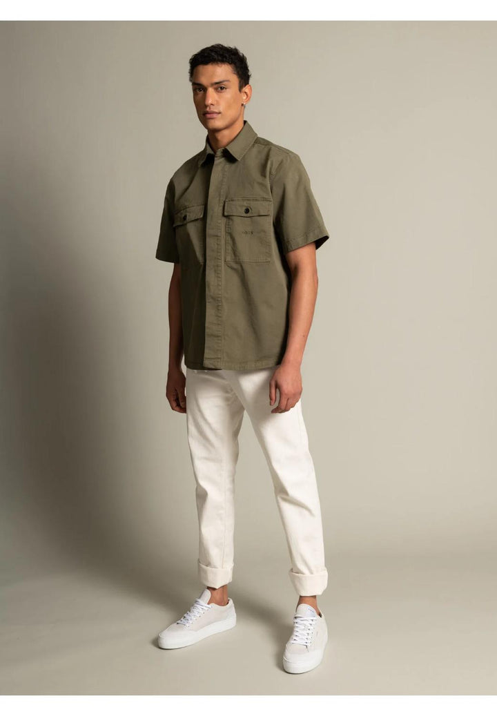 BOSS Lockino overshirt-97% katoen, 3% elasthaan-HEREN SHIRTS-Groen