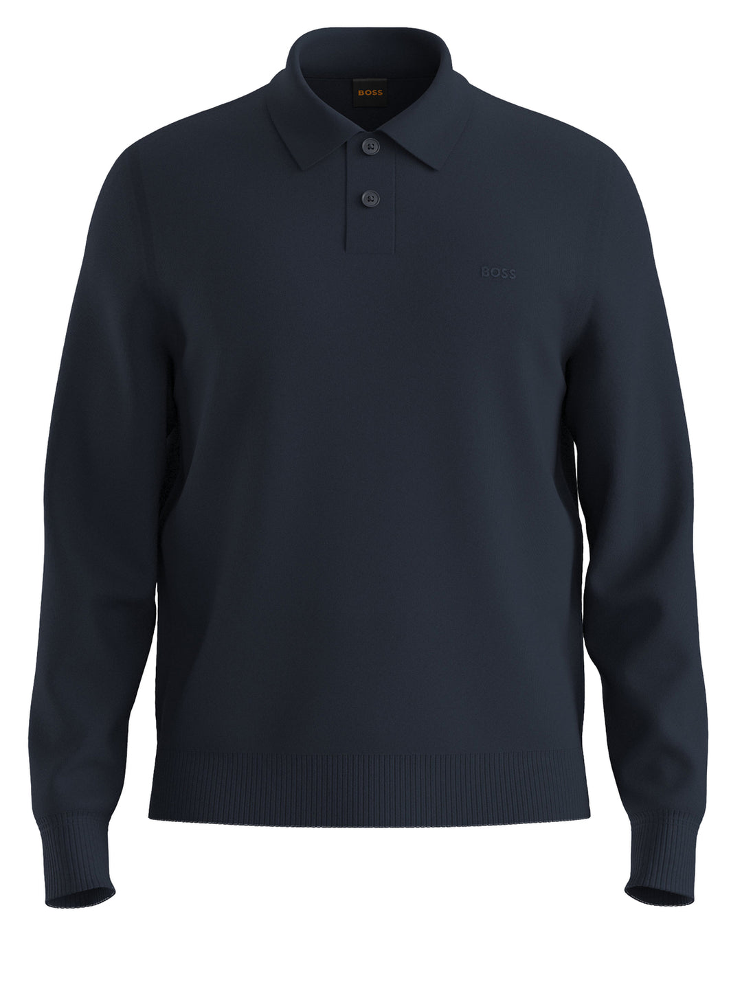 BOSS Orange Asac PL Trui Polokraag – Blauw-85% katoen, 15% kapok-HEREN TRUIEN & VESTEN-Blauw