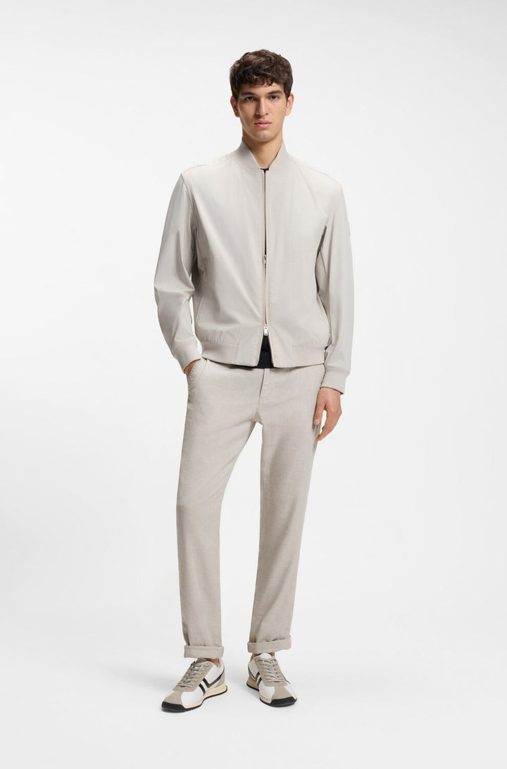 BOSS Orange Broek Sanderson linnenmix -75% linnen, 25% polyester-HEREN BROEKEN-Grijs