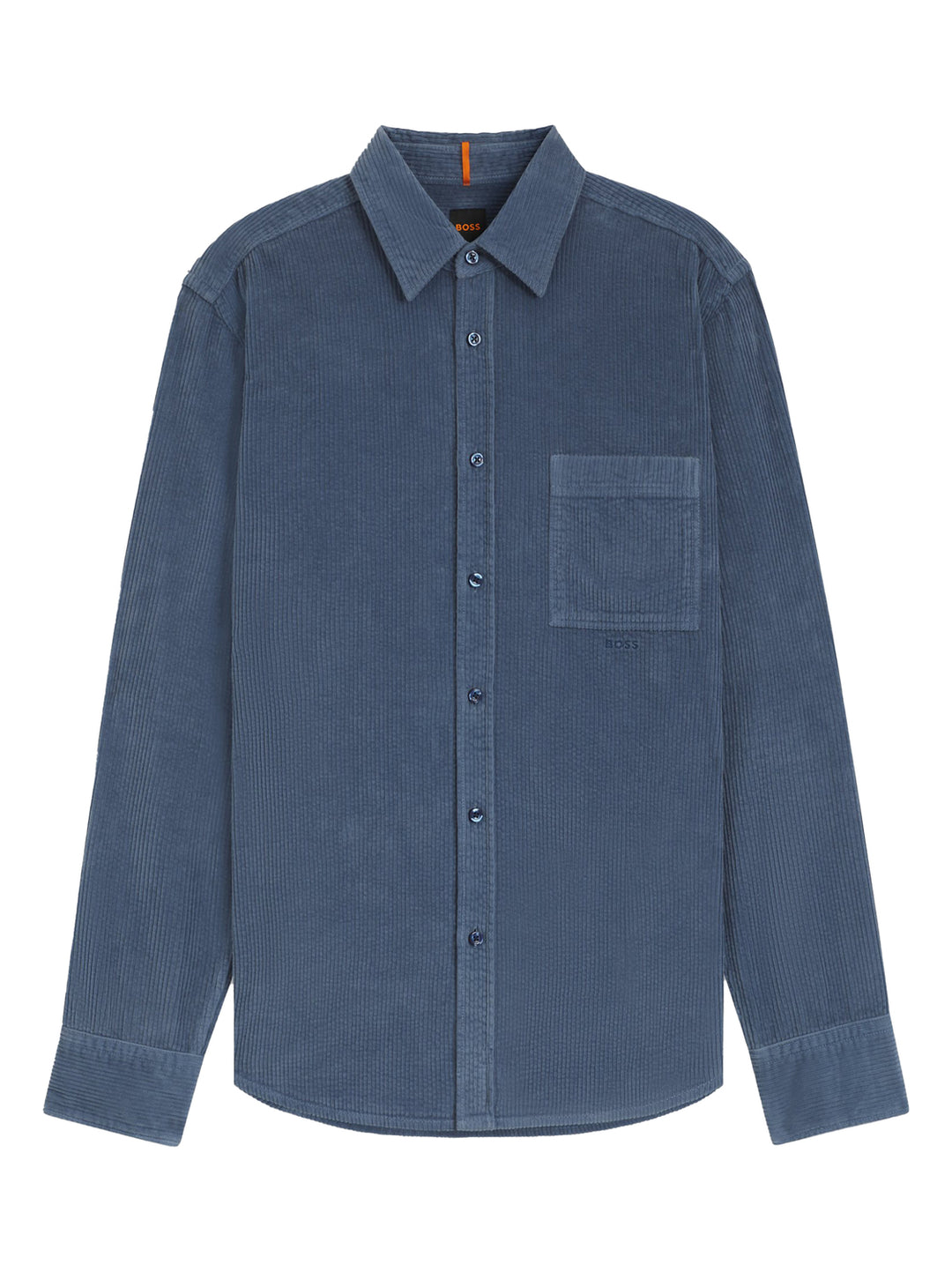 BOSS Orange Casual Shirt – Blauw-100% katoen-HEREN SHIRTS-Blauw