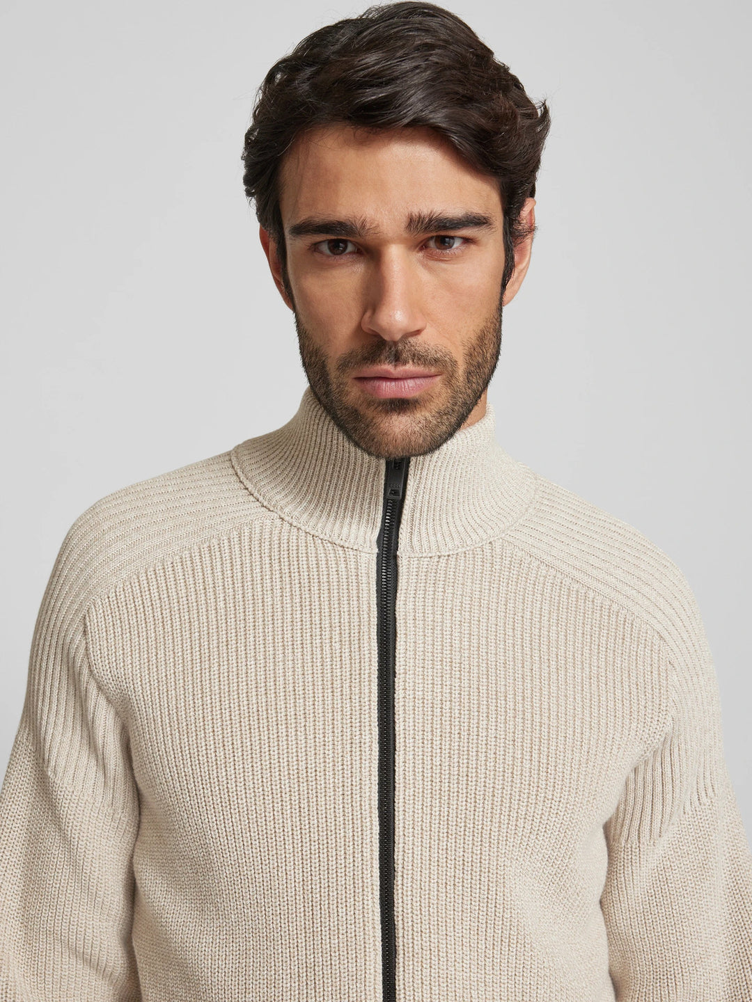 BOSS Orange gebreid vest KALANDRIO-100% katoen-HEREN TRUIEN & VESTEN-Beige