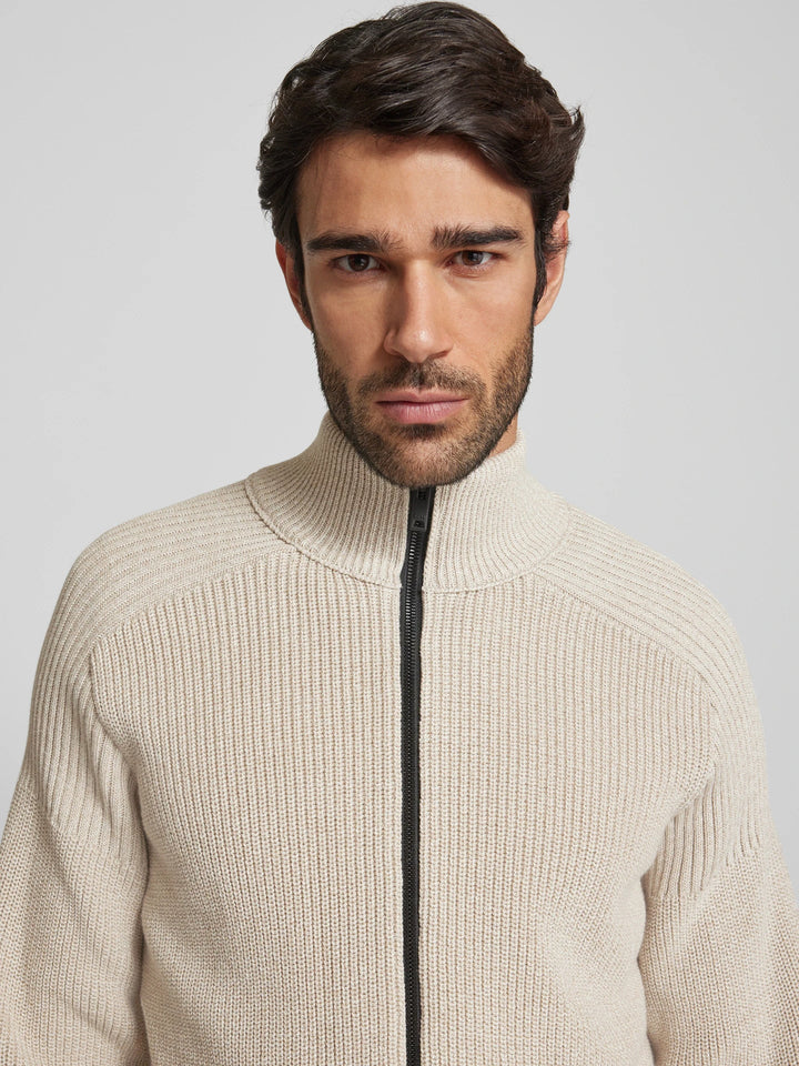 BOSS Orange gebreid vest KALANDRIO-100% katoen-HEREN TRUIEN & VESTEN-Beige