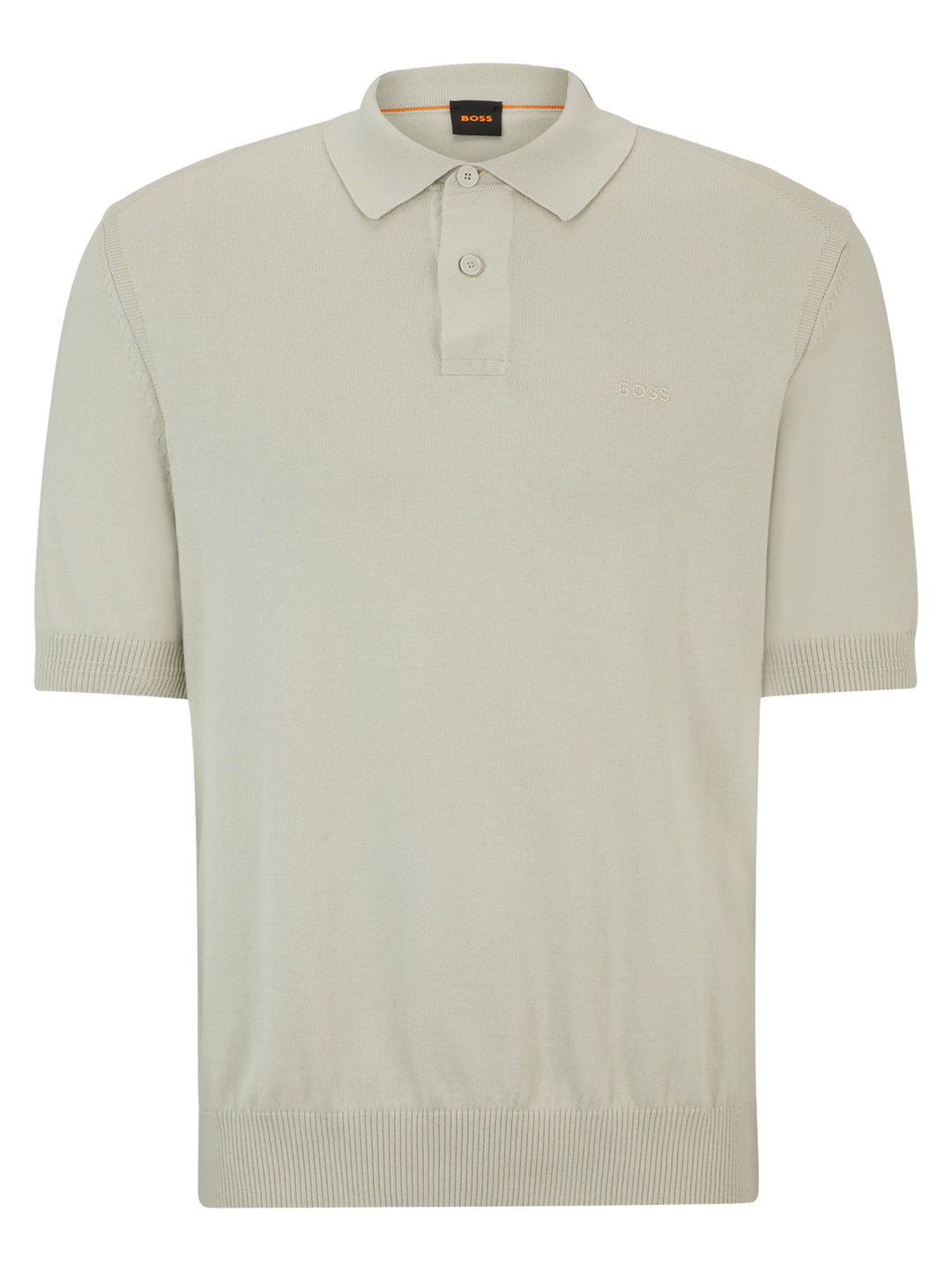 BOSS Orange gebreide polo-85% Katoen<br />15% Kapok-HEREN POLO'S & T-SHIRTS-Beige