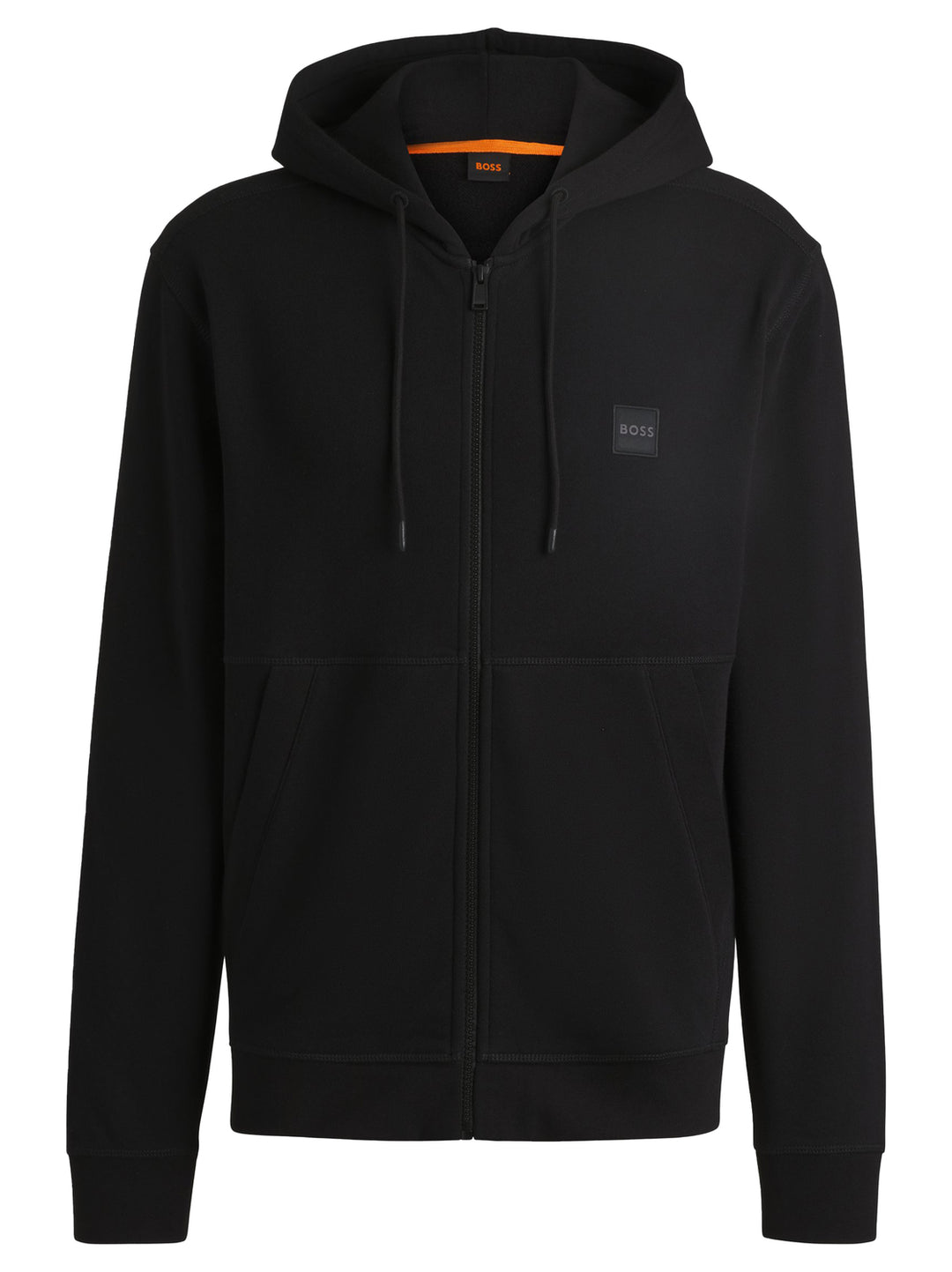 BOSS Orange Hoodie met rits-100% Katoen-HEREN TRUIEN & VESTEN-Zwart
