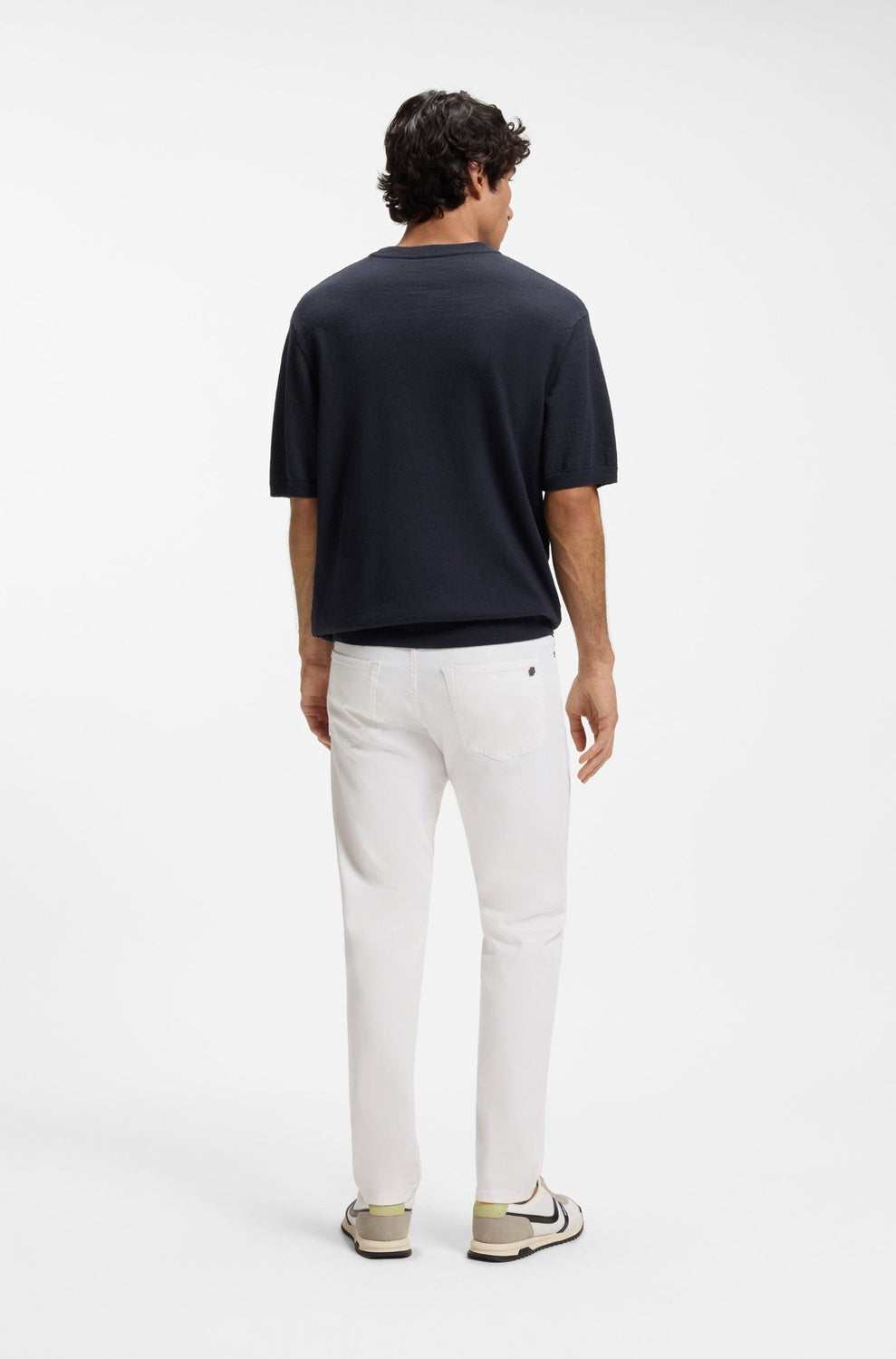 BOSS Orange Kajordino T-Shirt - Blauw -56% linnen, 44% katoen-HEREN POLO'S & T-SHIRTS-Blauw