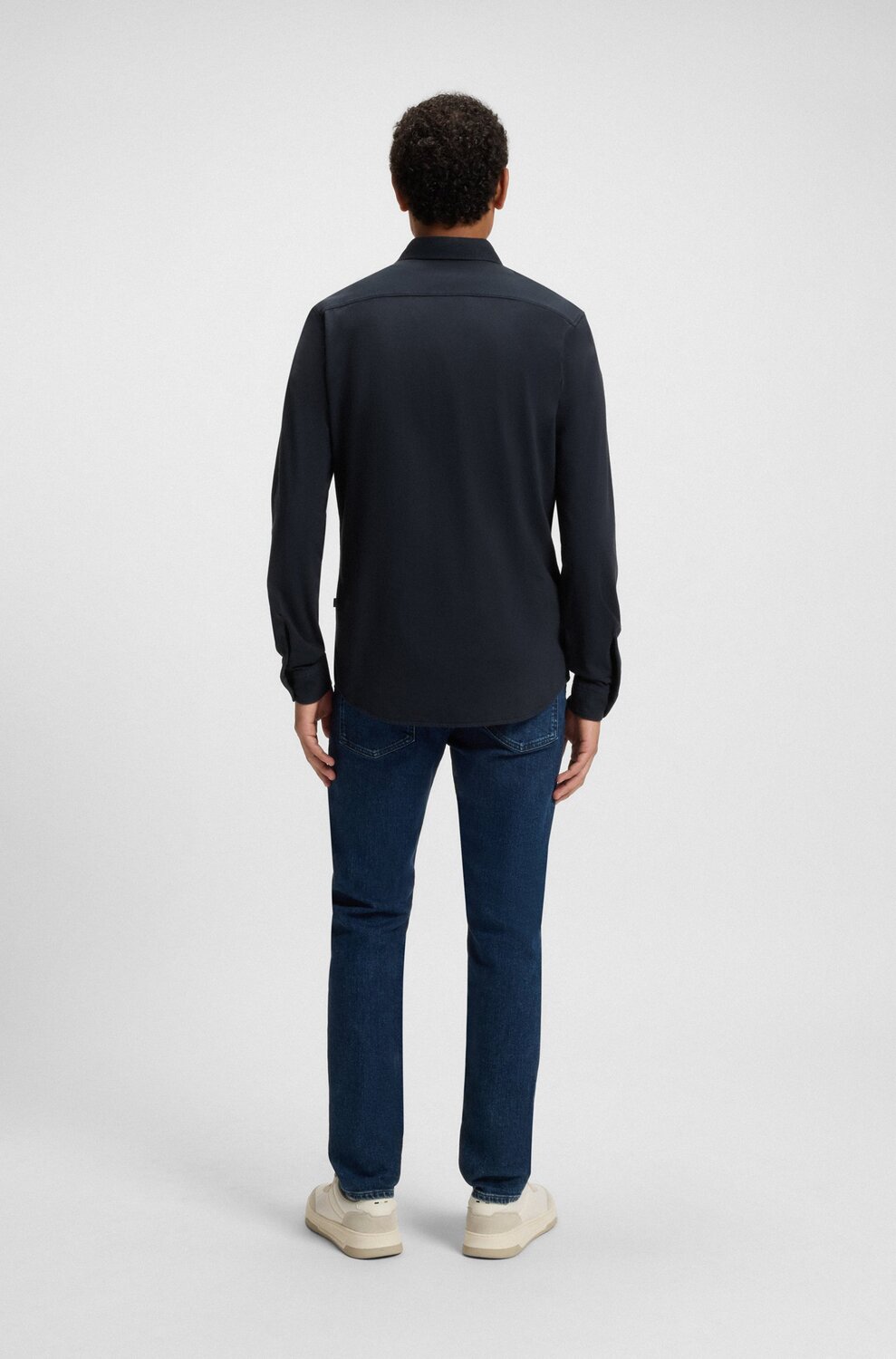 BOSS Orange Kenovano Modern Fit Shirt – Blauw-100% katoen-HEREN SHIRTS-Blauw