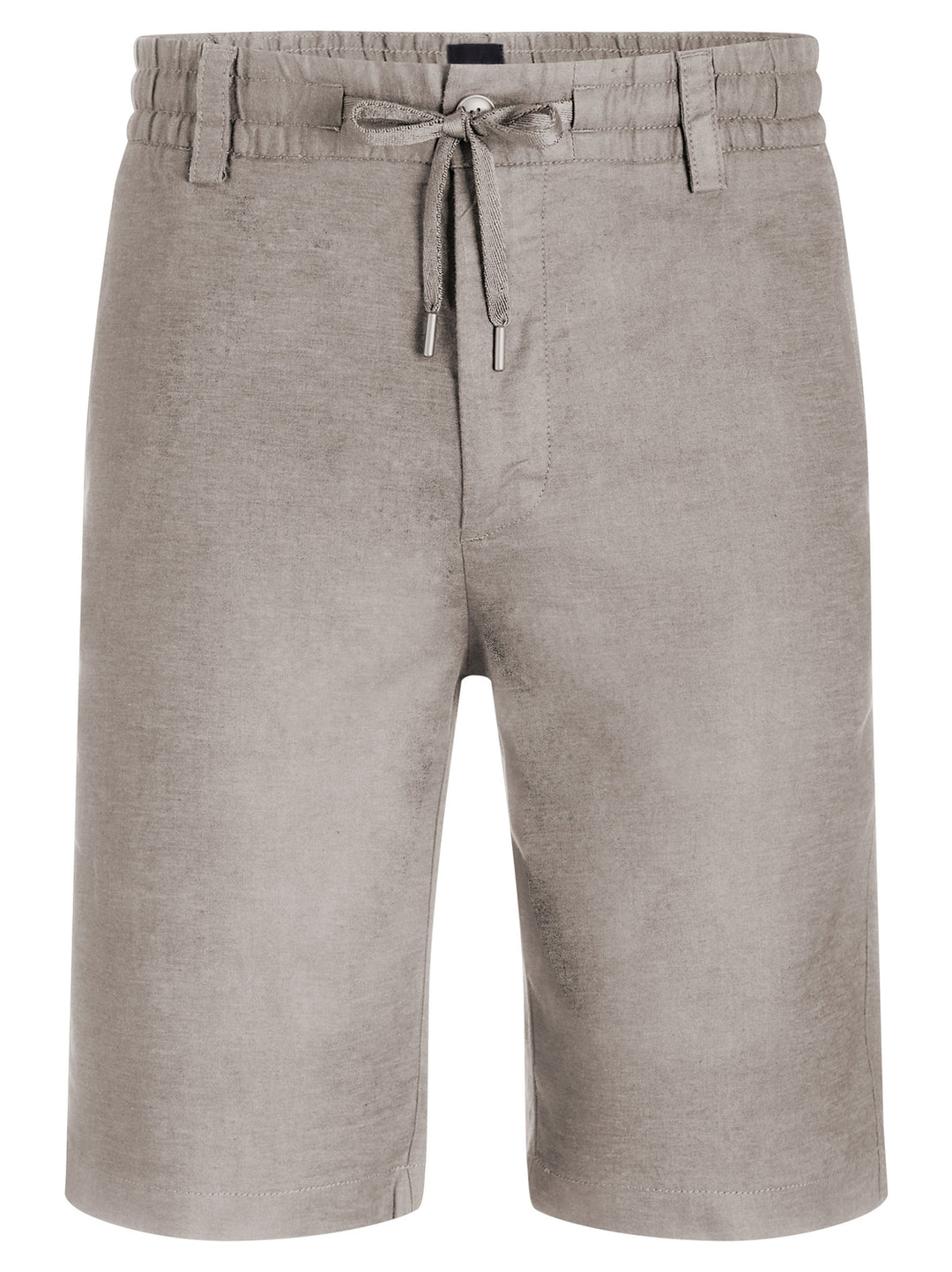 BOSS Orange Linnenmix Chino Short – Grijs-75% linnen, 25% polyester-HEREN BROEKEN-Grijs