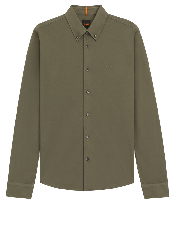 BOSS Orange Myjersey Shirt – Groen-100% katoen-HEREN SHIRTS-Groen