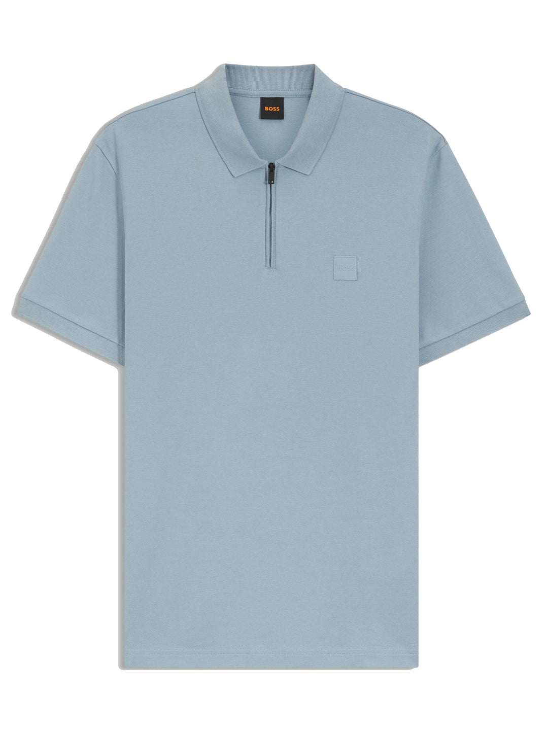 BOSS Orange Passenger Slim-Fit Polo - Blauw-95% katoen, 5% elastaan-HEREN POLO'S & T-SHIRTS-Blauw