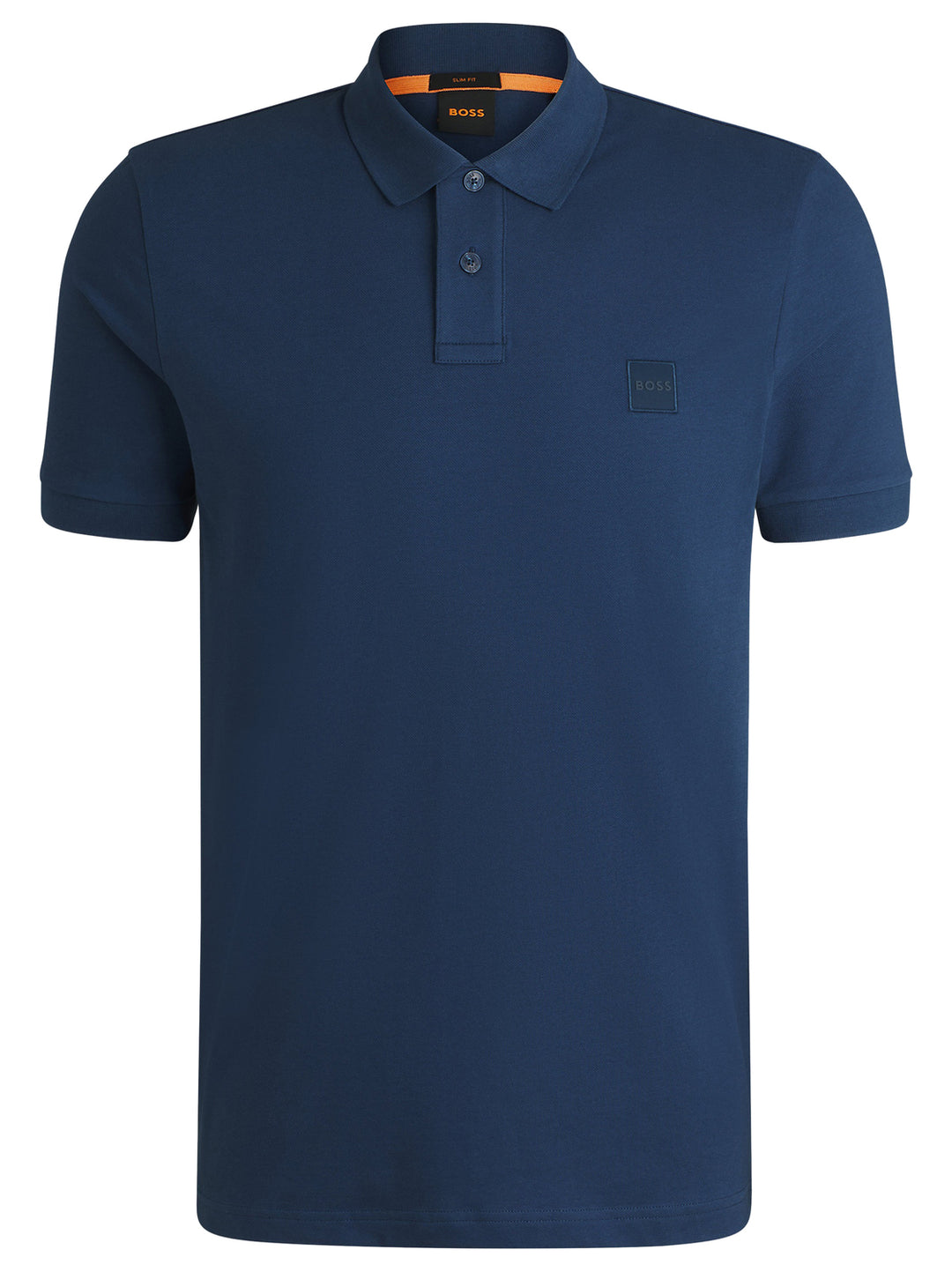 BOSS Orange Passenger Slim-fit polo - Blauw-95% katoen, 5% elastaan-HEREN POLO'S & T-SHIRTS-Blauw